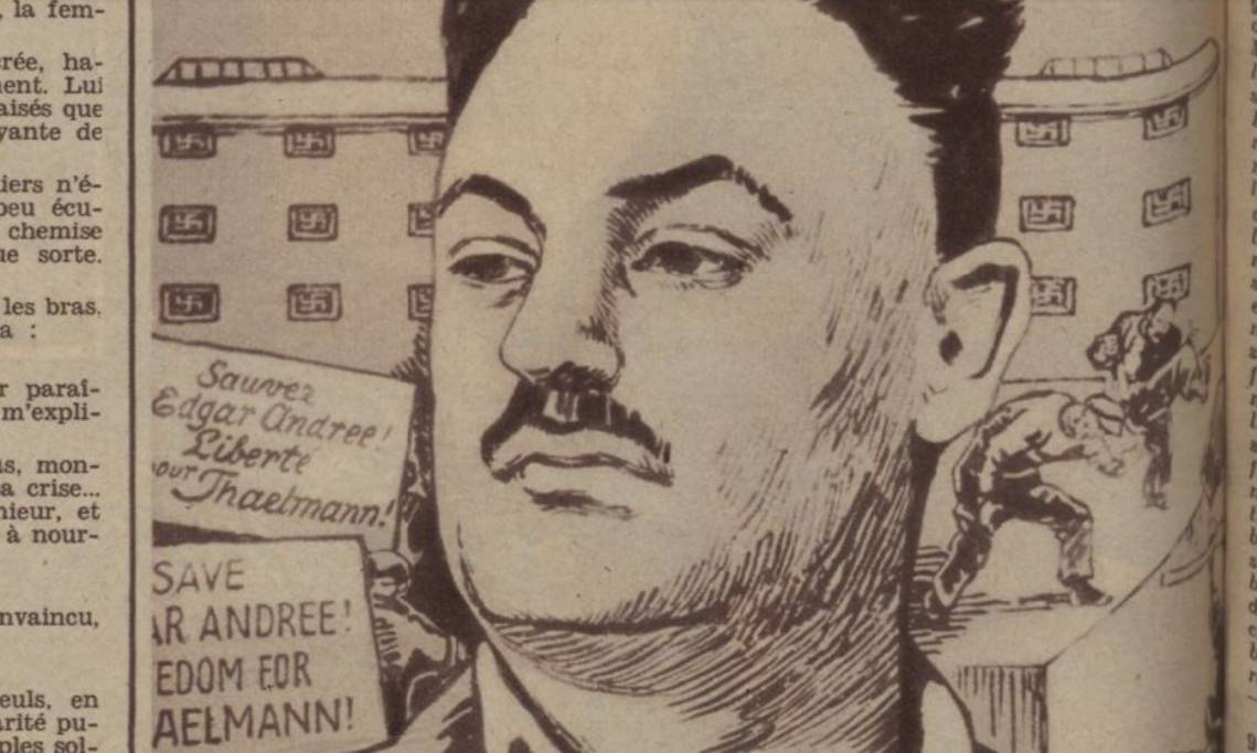 « Il faut sauver la vie d'Edgar André », dessin paru dans Regards, 1936 - source : RetroNews-BnF
