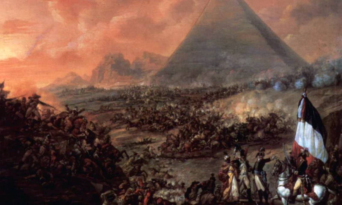 « La Bataille des Pyramides », tableau de Watteau, 1798-99 - source : WikiCommons