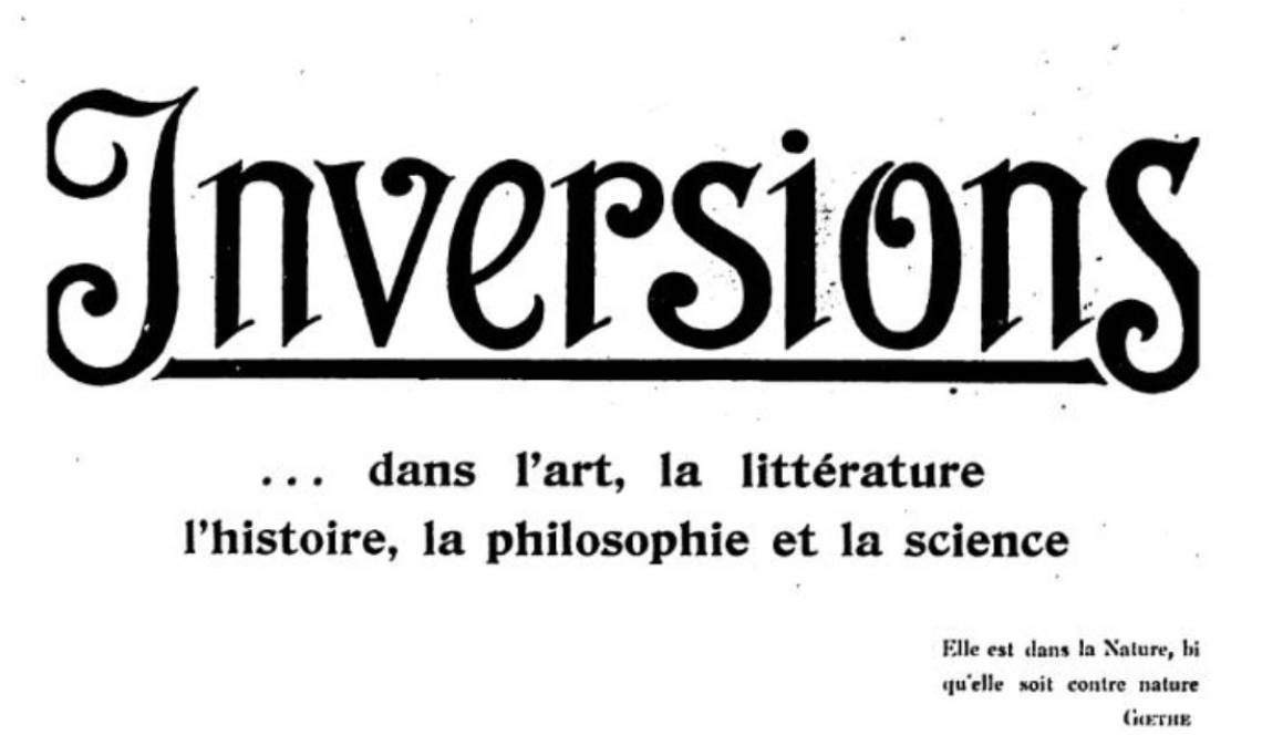 Page d'ouverture du premier numéro d'Inversions, 1924 - source : WikiCommons