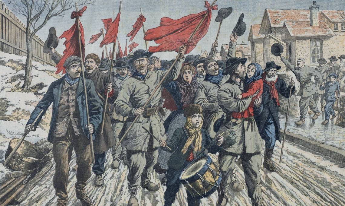 Grève d'ouvriers dans le Pas-de-Calais, Le Petit Journal Illustré, 1906 - source : RetroNews-BnF