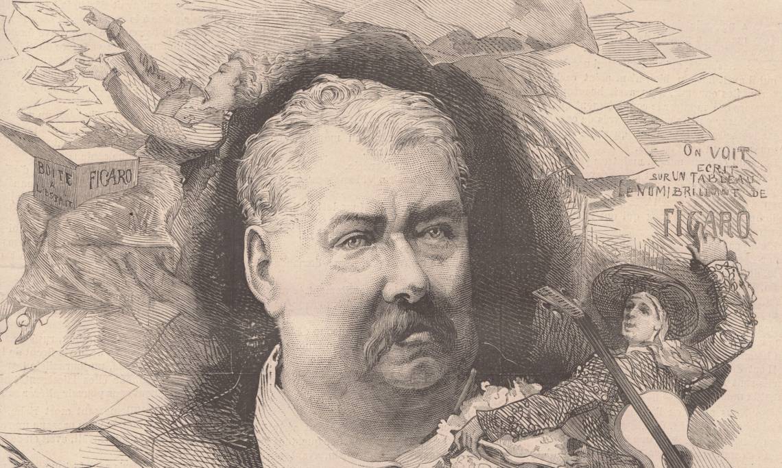 Hyppolyte de Villemessant, rédacteur en chef célèbre du Figaro au XIXe siècle, Le Monde Illustré, 1879 - source : RetroNews-BnF
