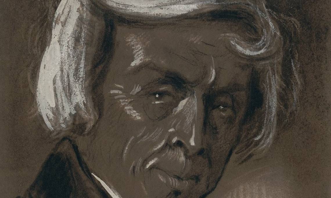 Caricature de l'historien et écrivain Jules Michelet par Nadar, circa 1850 - source : Gallica-BnF