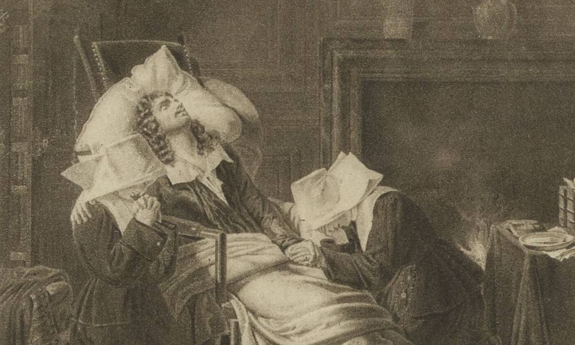 Molière mourant assisté de deux sœurs de la charité, P.A. Vafflard, 1806 - source : Gallica-BnF