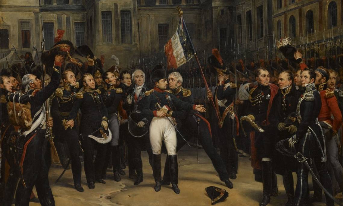 Gravure 1862 Abdication de Napoléon à Fontainebleau 