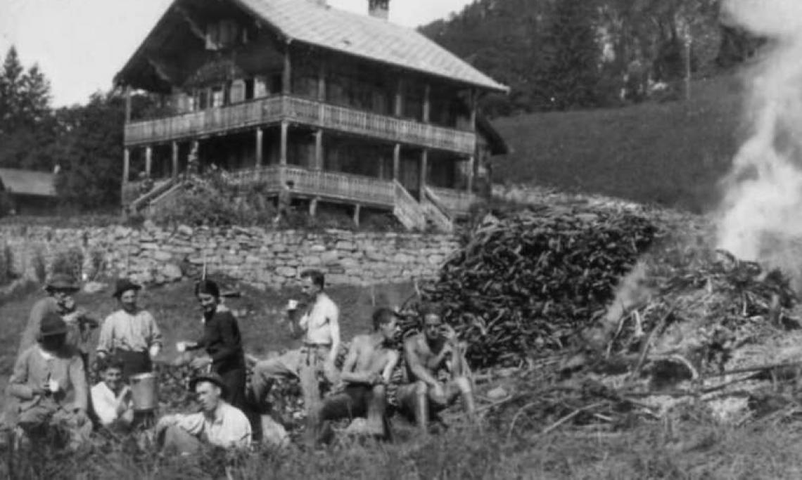 Des objecteurs de conscience du service civil international aux Ormonts (Suisse), 1924 - source : WikiCommons