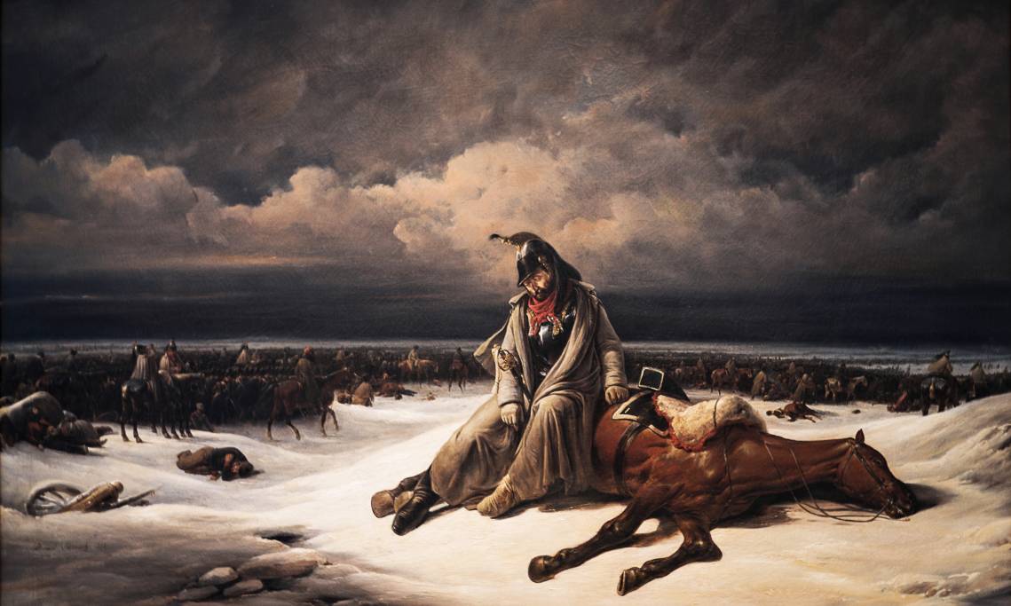 La Retraite de Russie, tableau de Bernard-Edouard Swebach, 1838 – source : Musée des beaux-arts de Besançon-WikiCommons