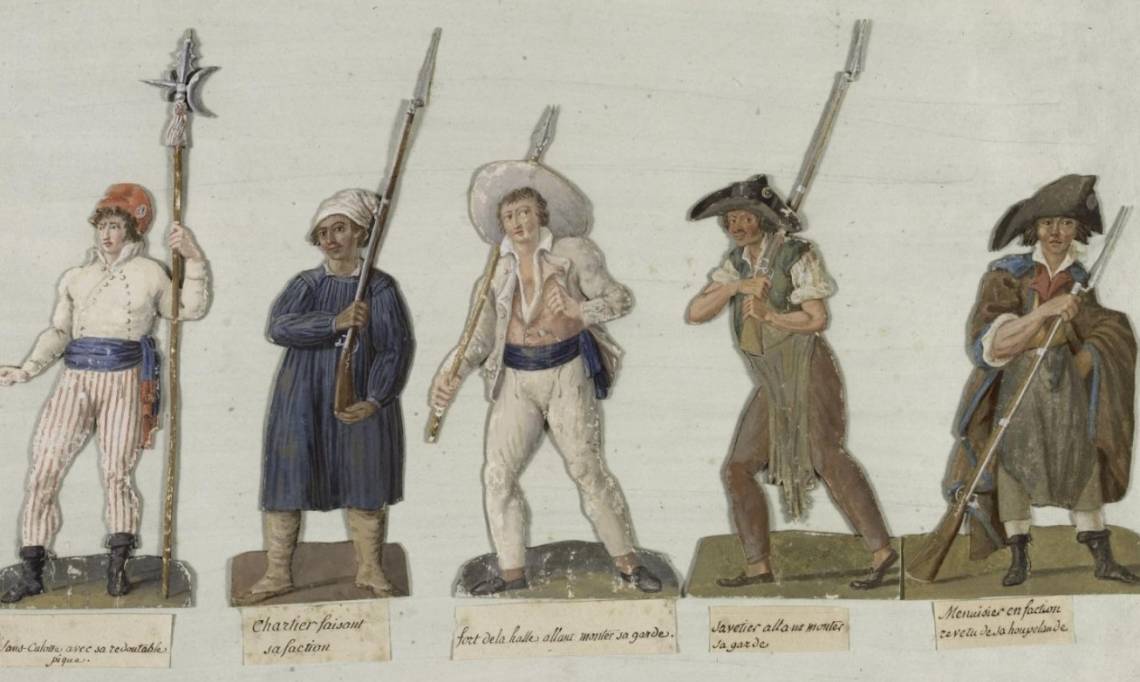« Sans-culottes en armes », gouache de Jean-Baptiste Lesueur, 1793 - source : Musée Carnavalet-WikiCommons