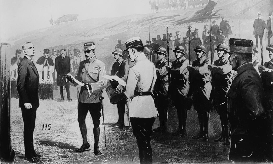 L’exécution d’Albert Leo Schlageter par l'armée française, gravure, circa 1923 - source : Library of Congress