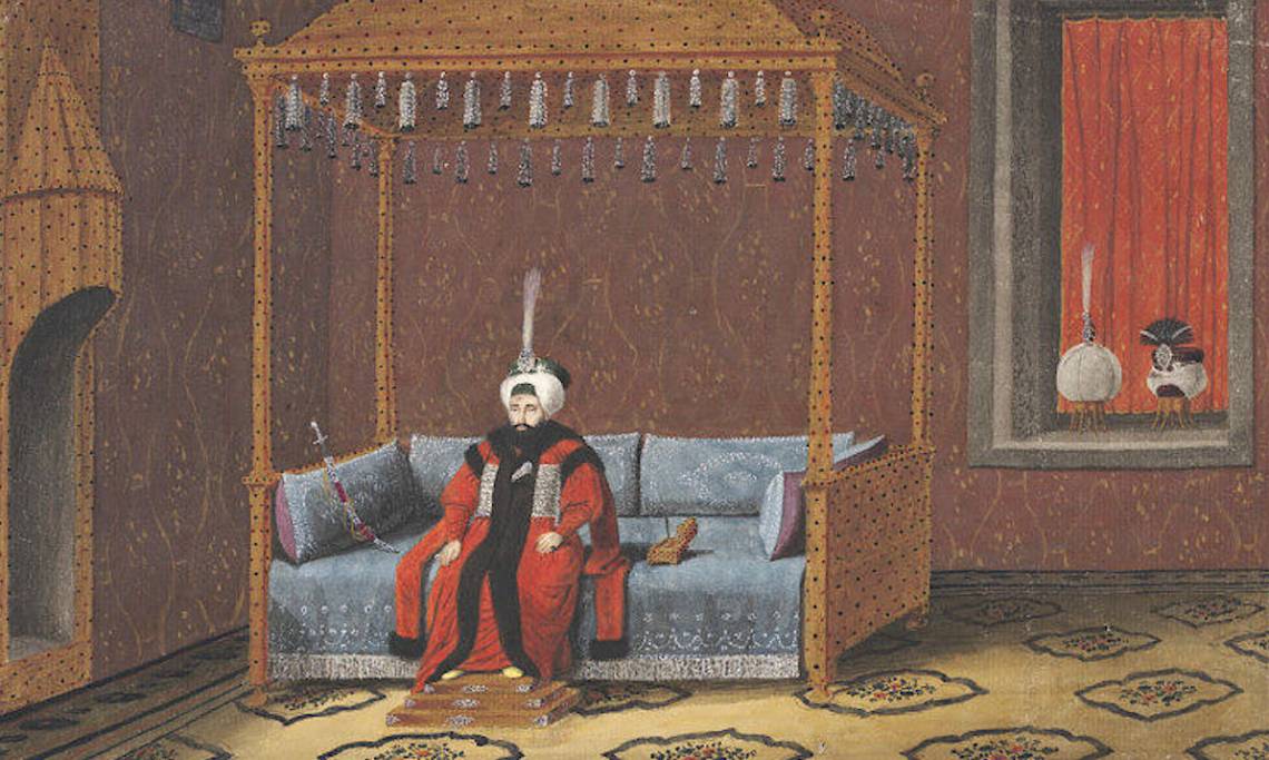 Couronnement du sultan ottoman Mahmud II, peintre grec anonyme, 1809 - source : WikiCommons