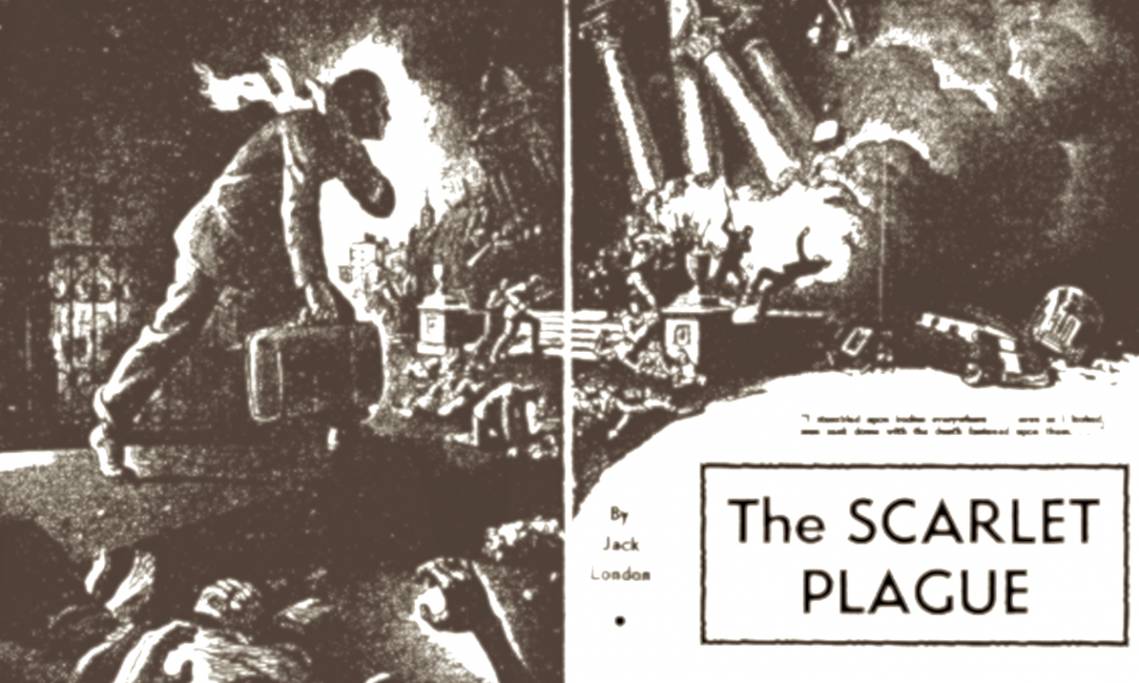 Illustrations parues pour une édition américaine de The Scarlet Plague de Jack London - source : Project Gutenberg