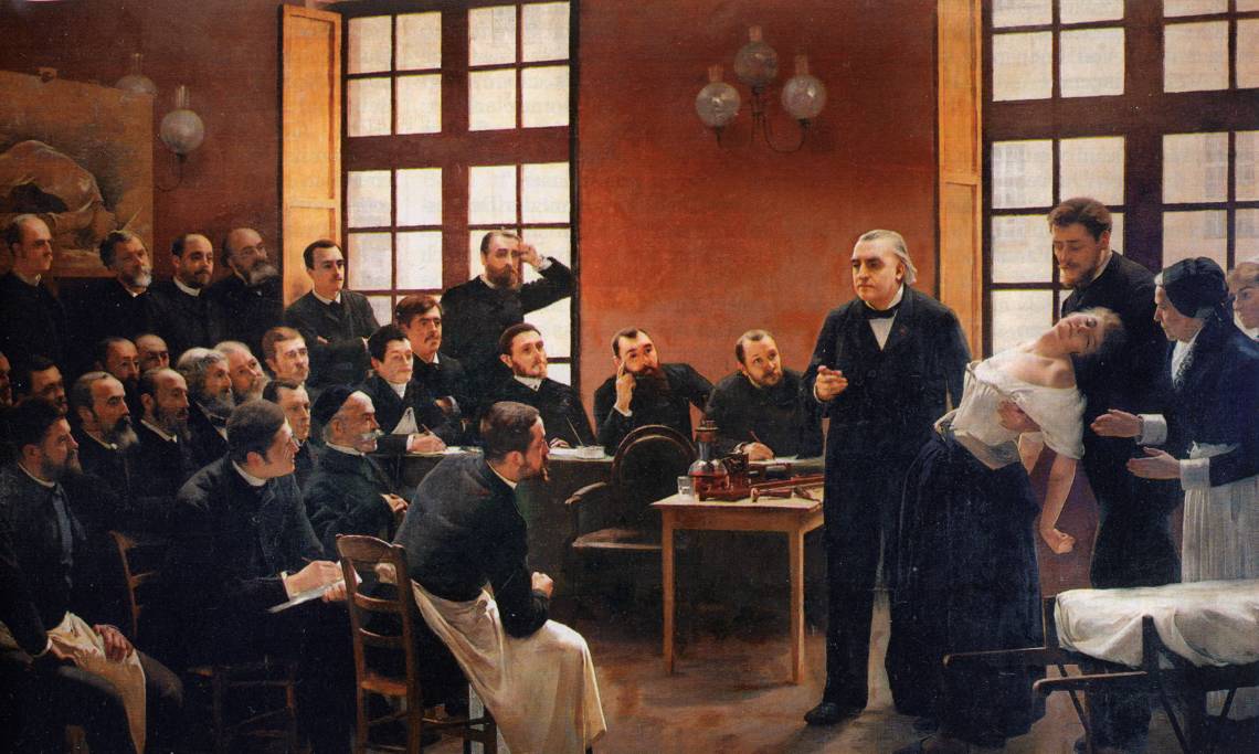 Une leçon clinique à la Salpêtrière, tableau d'André Brouillet, 1887 - source : WikiCommons