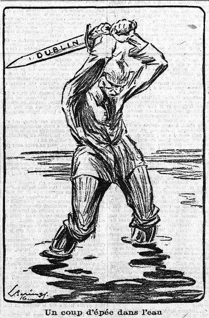 Illustration au sujet de l'insurrection de Dublin parue dans Le Matin, mai 1916 - source : RetroNews-BnF