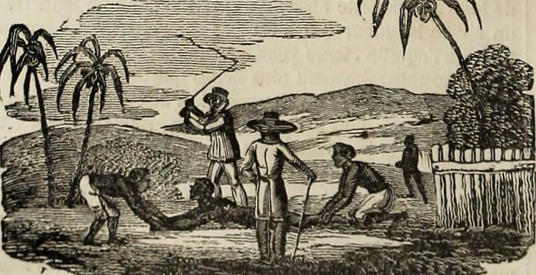 « Esclave noir frappé du fouet », gravure, 1833 - source : WikiCommons