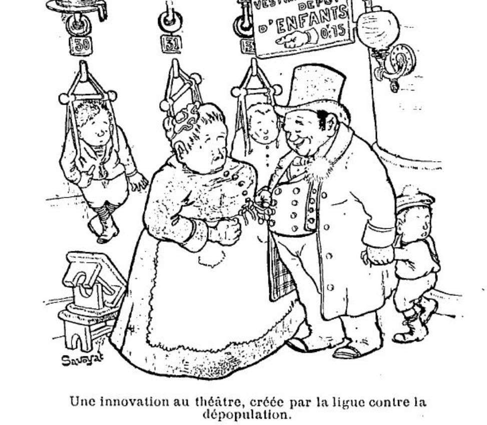 Illustration parue dans le journal satirique Le Pêle-Mêle en janvier 1902 - source : RetroNews-BnF