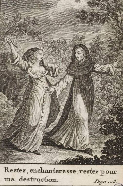 Illustration pour l'édition française du "Moine", 1797 - source : Gallica-BnF