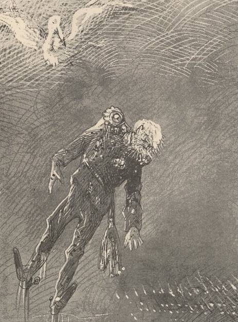 Illustration tirée du récit « Les Cigognes - Légende rhénane », G. Jundt, 1886 - source : Gallica-BnF