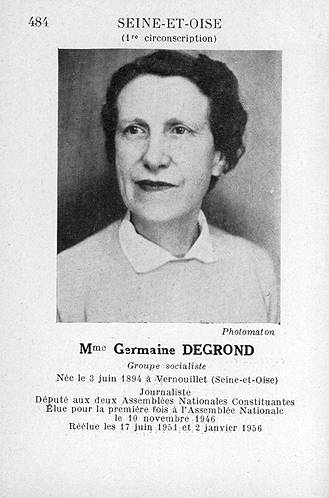 Germaine Degrond, rédactrice au Populaire et femme politique - source : Assembléenationale.fr