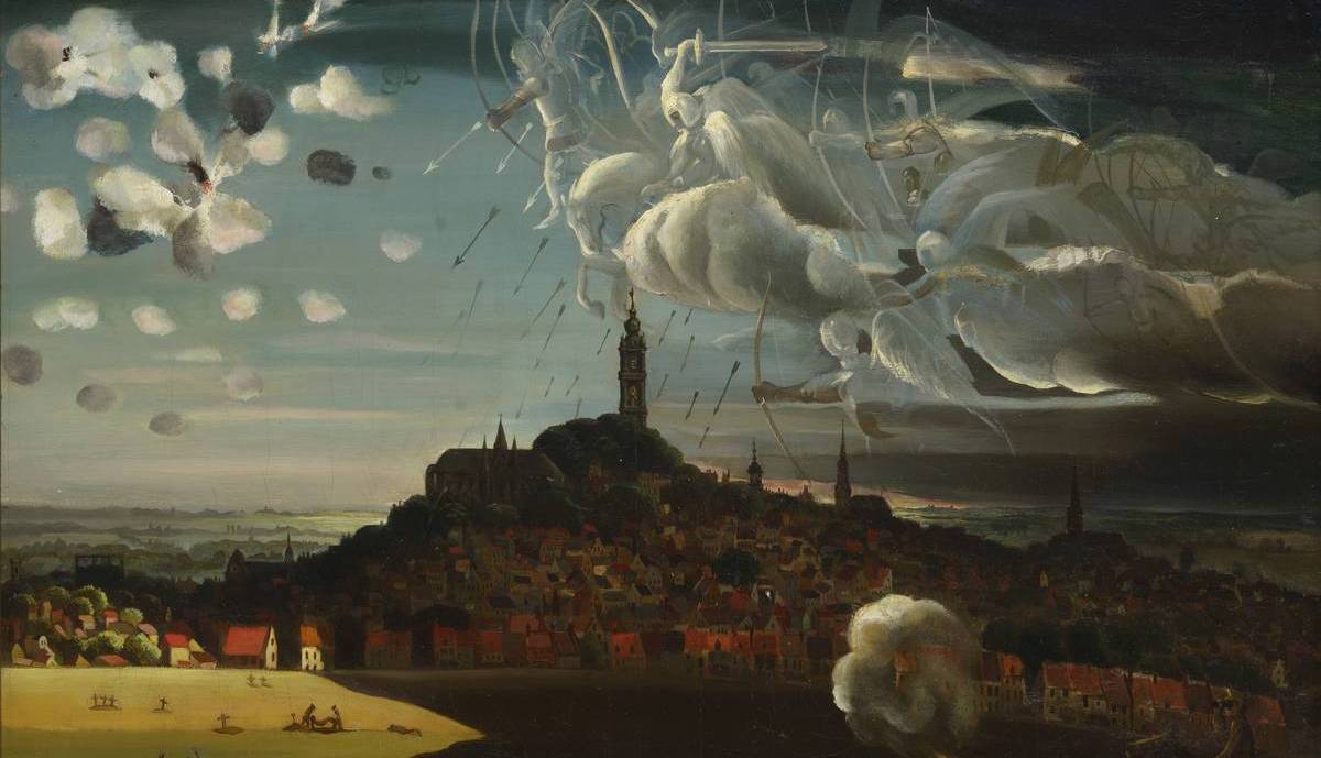 « Les Anges de Mons », tableau de Marcel Gillis - source : Collections Ville de Mons