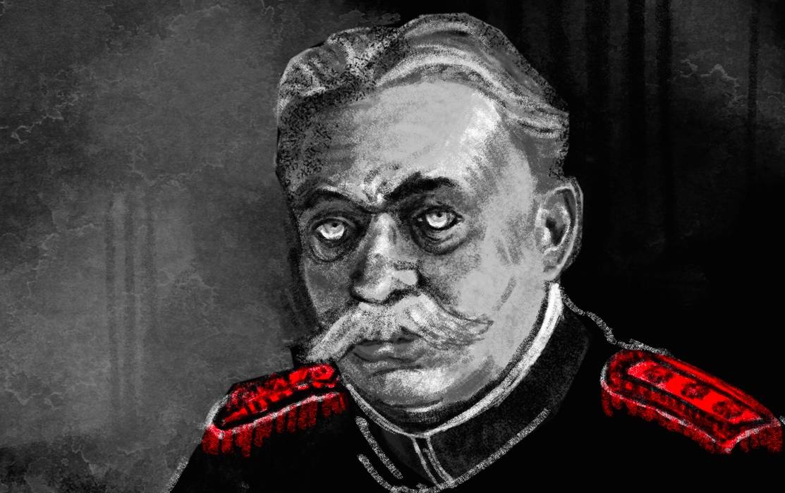 Le général suisse Ulrich Wille, 1918 - source : illustration extraite de Hanna La Rouge