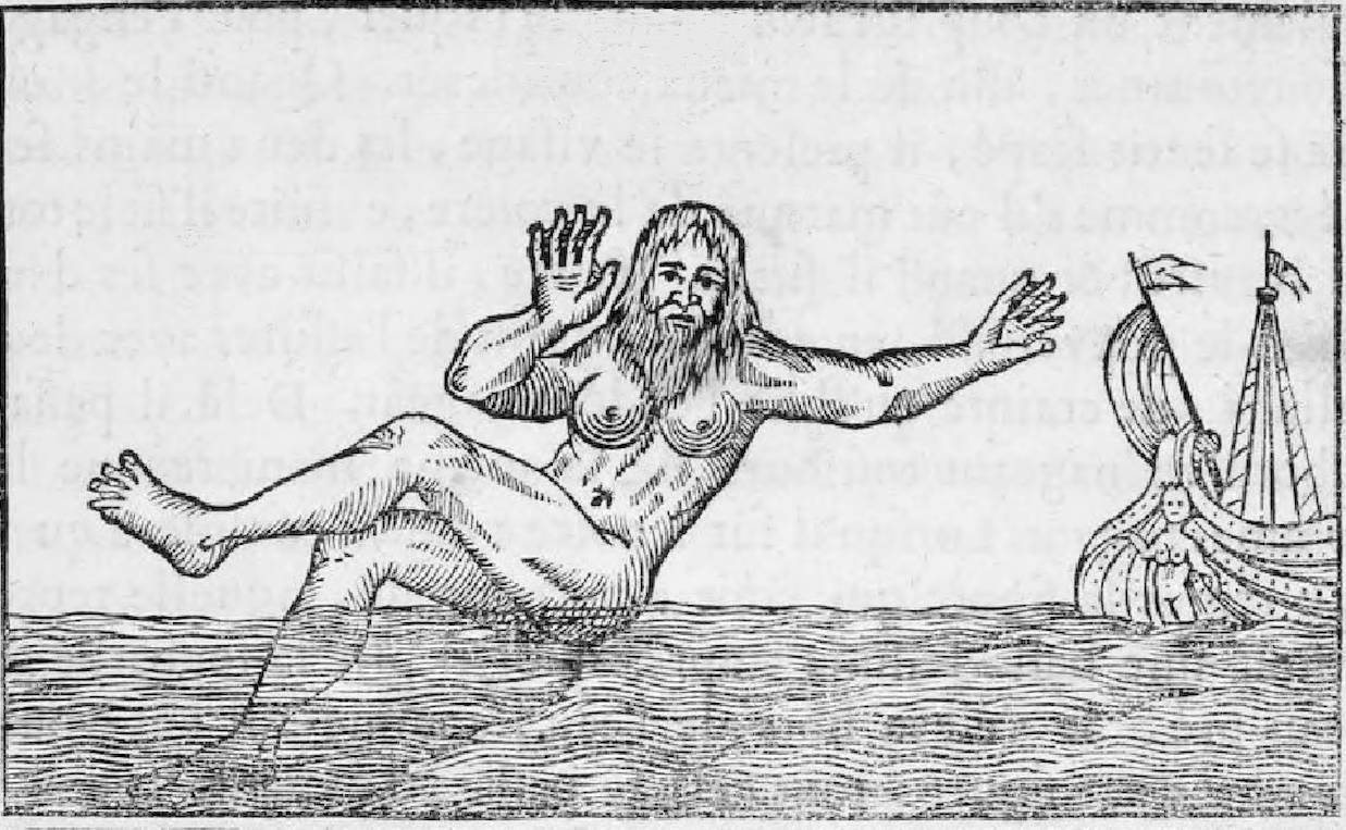 Relation envoyée de Brest au sujet d'un monstre ou homme marin, mongraphie, 1725 - source : Gallica-BnF