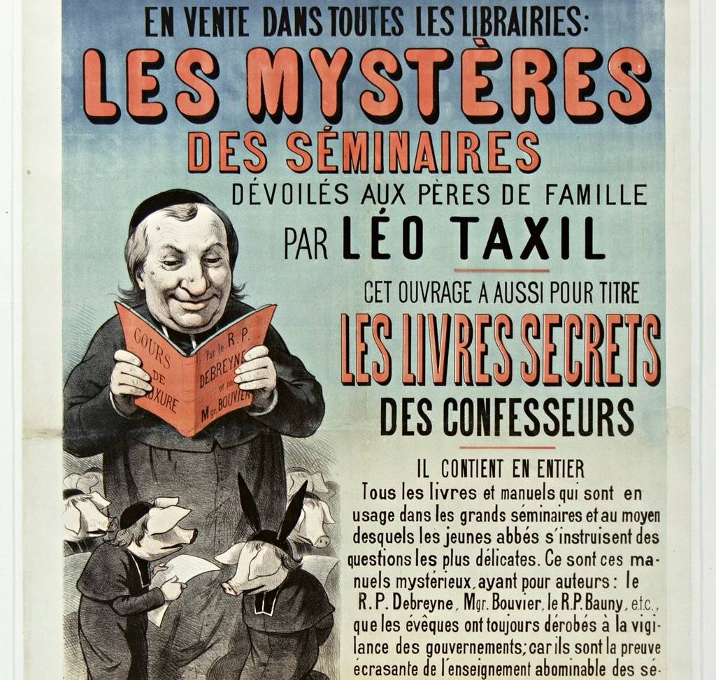 Couverture des « Mystères des séminaires » de Léo Taxil, 1884 - source : Gallica-BnF