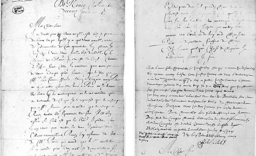 Supposée lettre de Pascal envoyée à sa sœur, faux de Denis Vrain-Lucas - source : Gallica-BnF