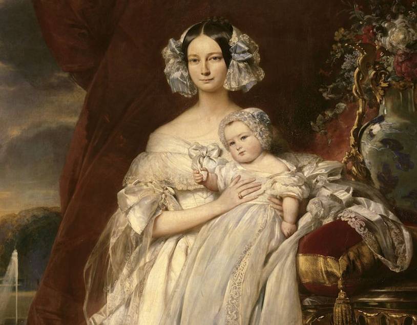 Portrait de la princesse Hélène de Mecklembourg-Schwerin et de son enfant, 1839 - source : WikiCommons