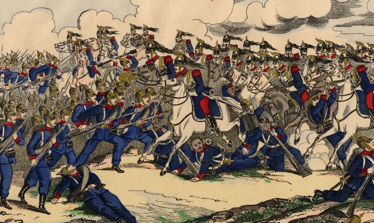 Image d’Epinal de la Guerre de 1870-1871, Bataille de Reischoffen, estampe, circa 1880 – source : Limédia Galeries