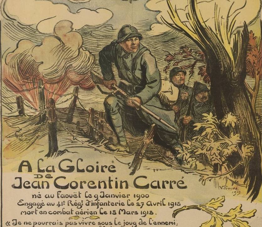 « A la gloire de Jean-Corentin Carré », affiche de Victor Prouvé, 1919 – source : Gallica-BnF