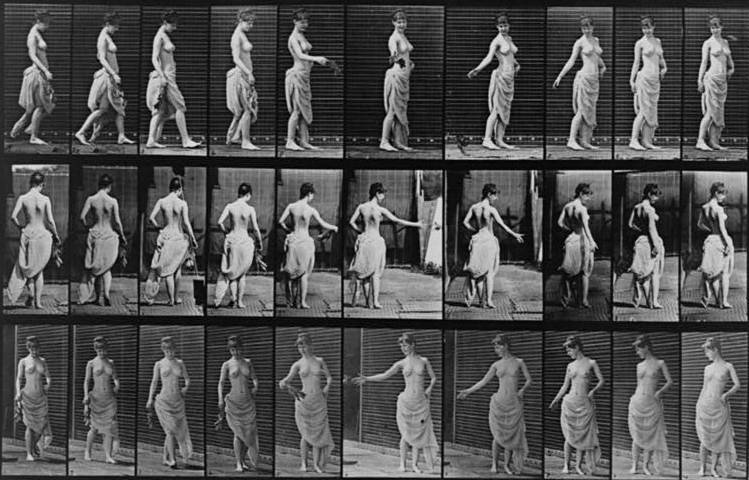 Trente-six images d'une femme tournant sur elle-même, Eadweard Muybridge, 1887 - source : Library of Congress