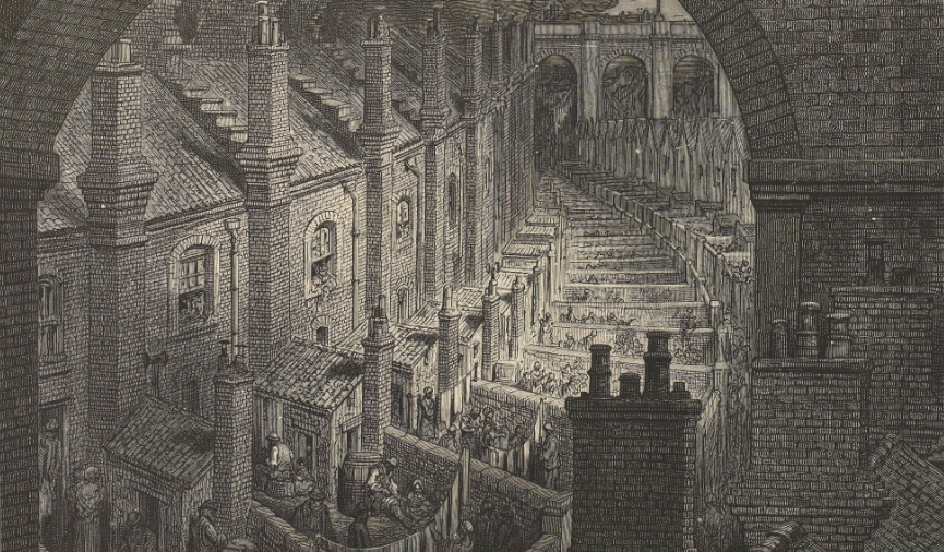 « Over London by rail », Gustave Doré, planche tirée de « London, A Pilgrimage », 1872 - source : Gallica-BnF