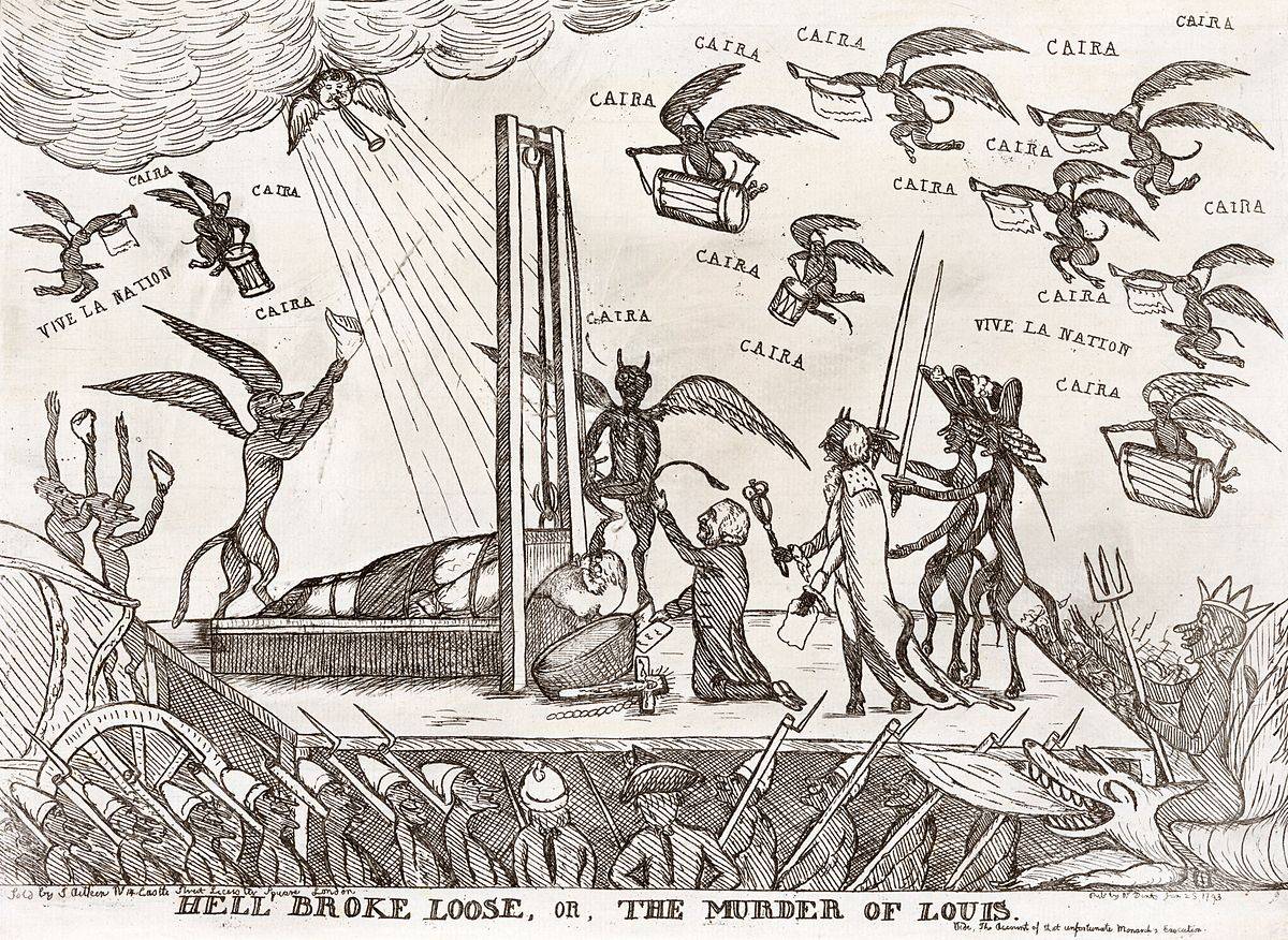 « Hell Broke Loose, or, the Murder of Louis », estampe, William Dent, 1793 – source : WikiCommons