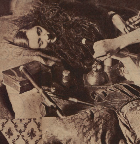 Une consommatrice d'opium s'adonne à son rituel, Regards, 1934 - source : RetroNews-BnF
