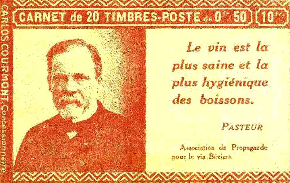 Carnet de timbres à l'effigie de Louis Pasteur - source : WikiCommons