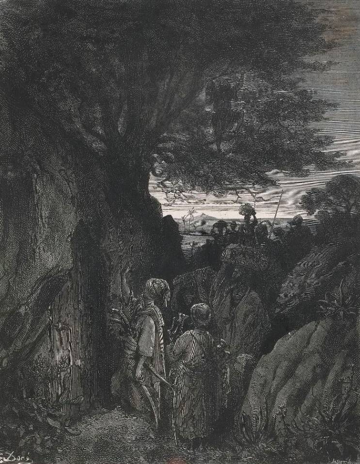 Illustration pour Ali Baba et les quarante voleurs, Gustave Doré, 1865 - source : Gallica-BnF