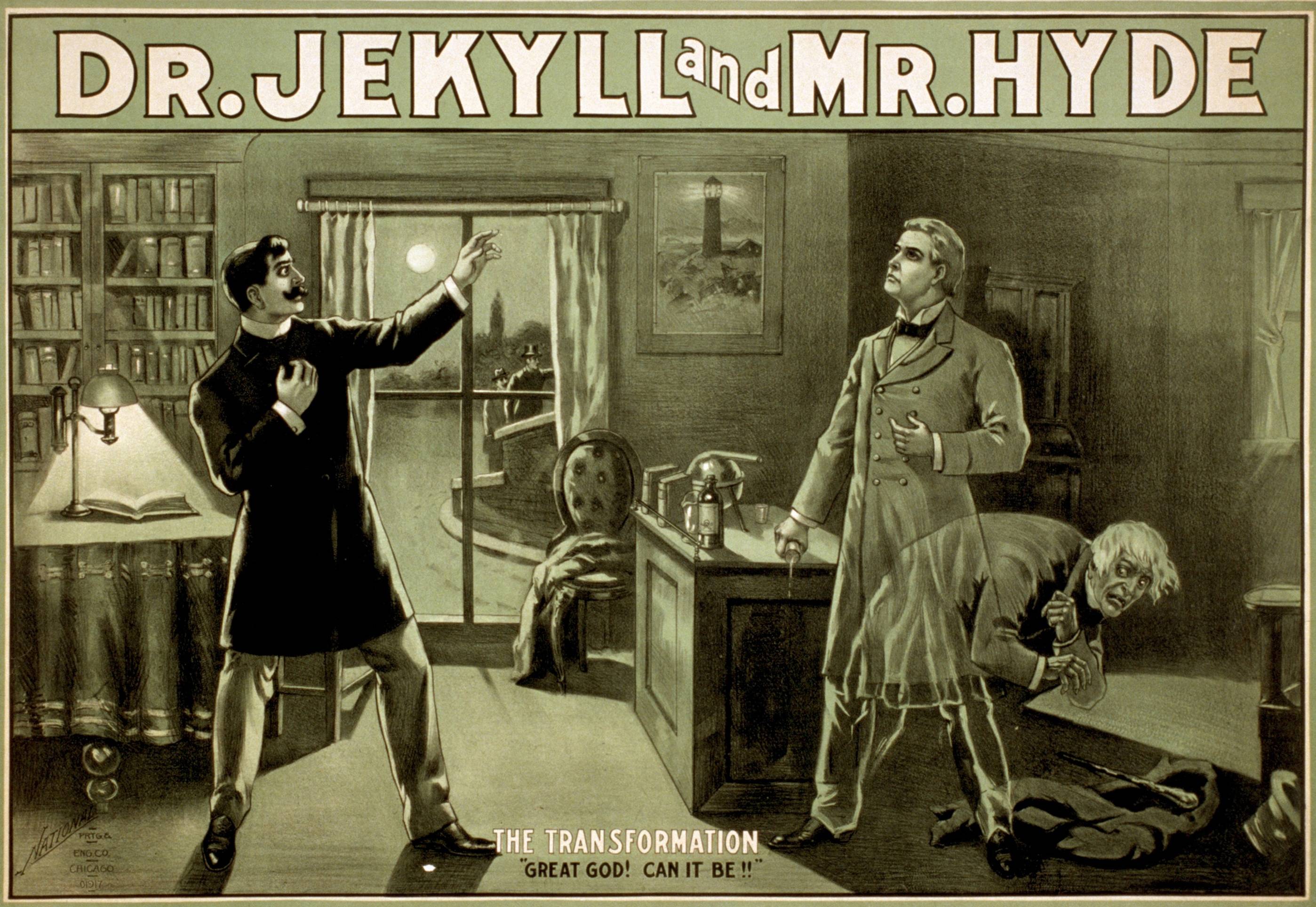 Dr Jekyll and Mr Hyde, affiche britannique datant des années 1880 - source : WikiCommons