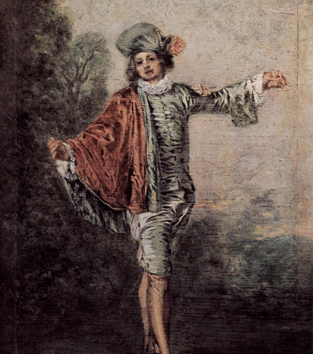 Jean-Antoine Watteau, L'Indifférent, 1717 - source : Musée du Louvre-WikiCommons