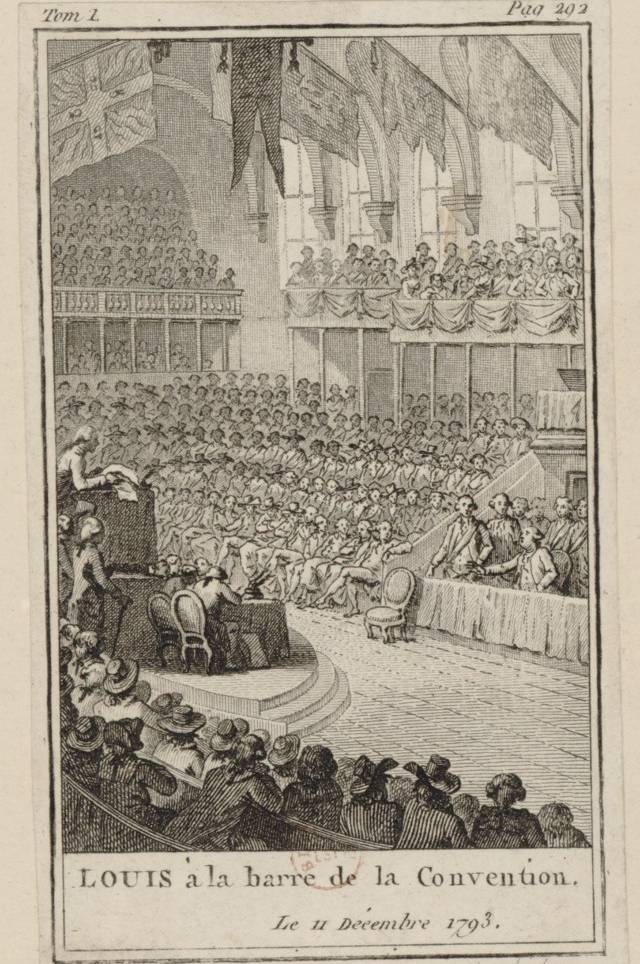 Louis à la barre de la Convention, le 11 décembre 1793, estampe - source : Gallica-BnF