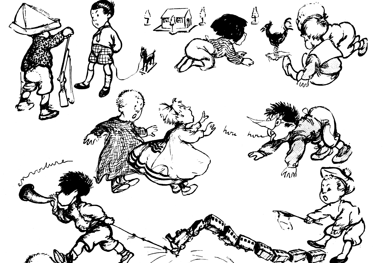 Quelques illustrations de petits « Poulbots » de Montmartre, 1908 - source : WikiCommons