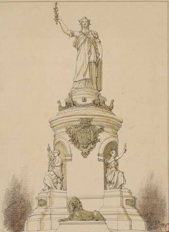 Projet pour la statue de la République, Jules Duvaux, 1879 - source : Gallica-BnF