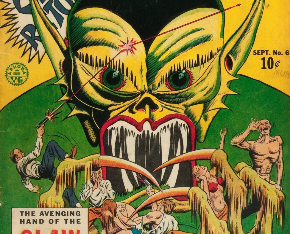 Clone de Fu Manchu en monstre insectoïde, couverture de Silver Streak Comics, 1940 - source : Creative Commons