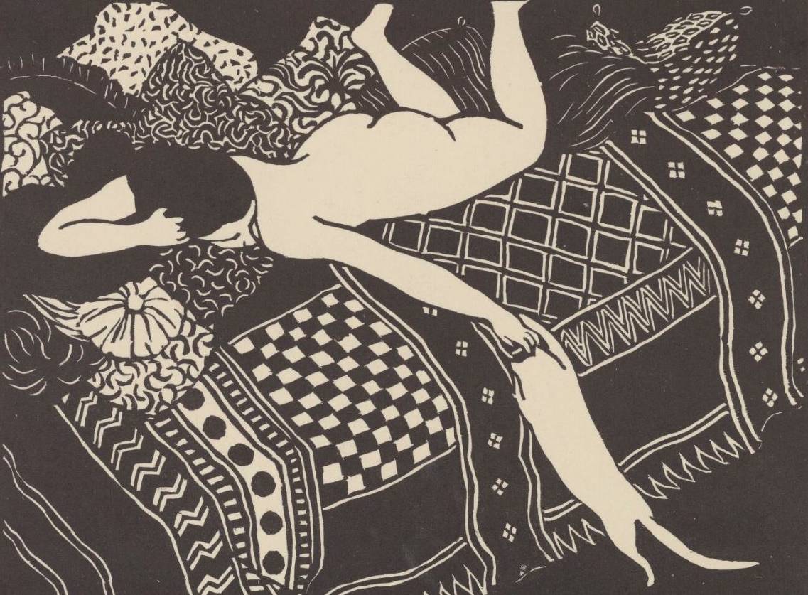« La paresse», gravure de Félix Vallotton, 1896 - source : Gallica-BnF