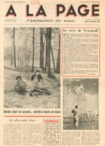 Couverture de À la page, publié le 27 mars 1930