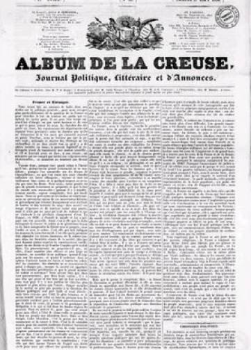 Couverture de Album de la Creuse, publié le 01 janvier 1828