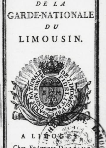 Couverture de Almanach de la Garde nationale du Limousin, publié le 01 janvier 1790