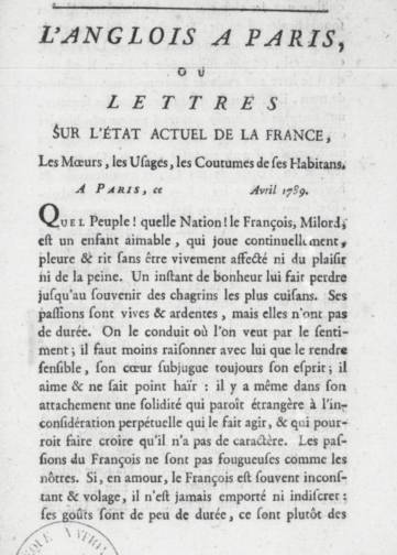 Couverture de Anglois à Paris, publié le 01 avril 1789