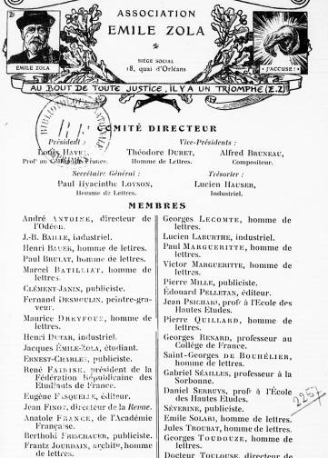 Couverture de Bulletin de l'Association Émile Zola, publié le 01 janvier 1910