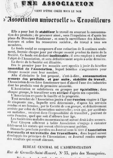 Couverture de Association des travailleurs, publié le 21 juillet 1848