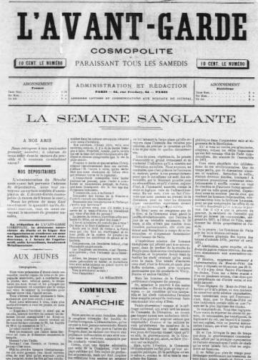 Couverture de Avant-garde cosmopolite, publié le 28 mai 1887