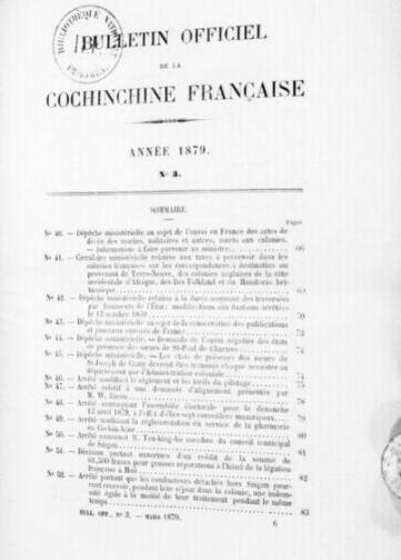 Couverture de Bulletin de Cochinchine, publié le 01 janvier 1861